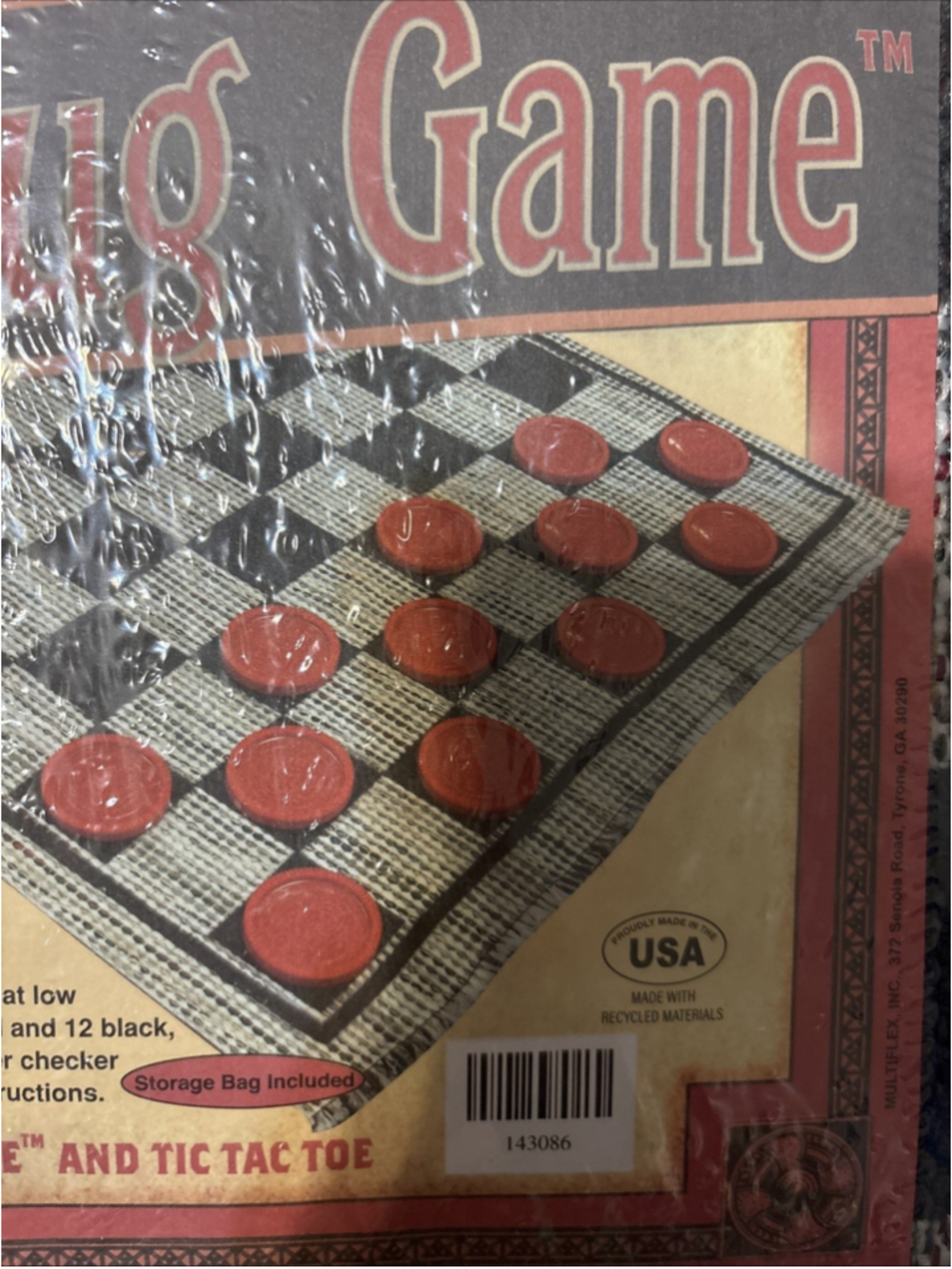 Jumbo Three And One Checker Rug Game Reverse Rug Tic-Tac-Toe NEW. 1108 - Picture 4 of 6